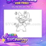 Free Playful Stitch Free Blue Hawaiian Lilo Free SVG 1 - Instant Download