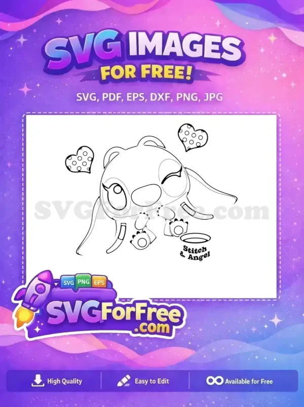Free Winking Angel Free Hearts Lilo and Stitch Free SVG Free Winking Angel Free Hearts Lilo and Stitch Free SVG