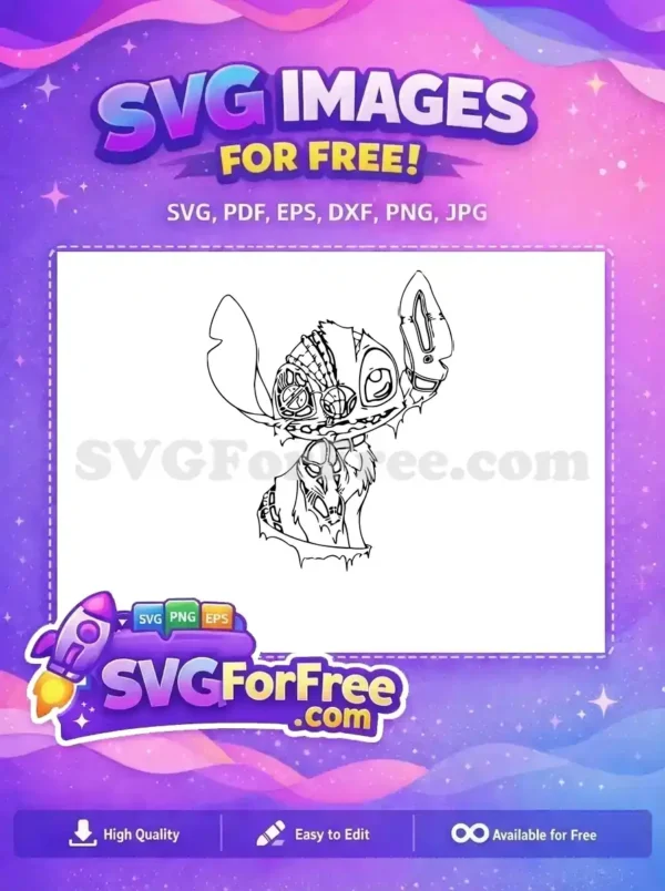 Free Playful Stitch Free Blue Stitch Lilo Free SVG 4
