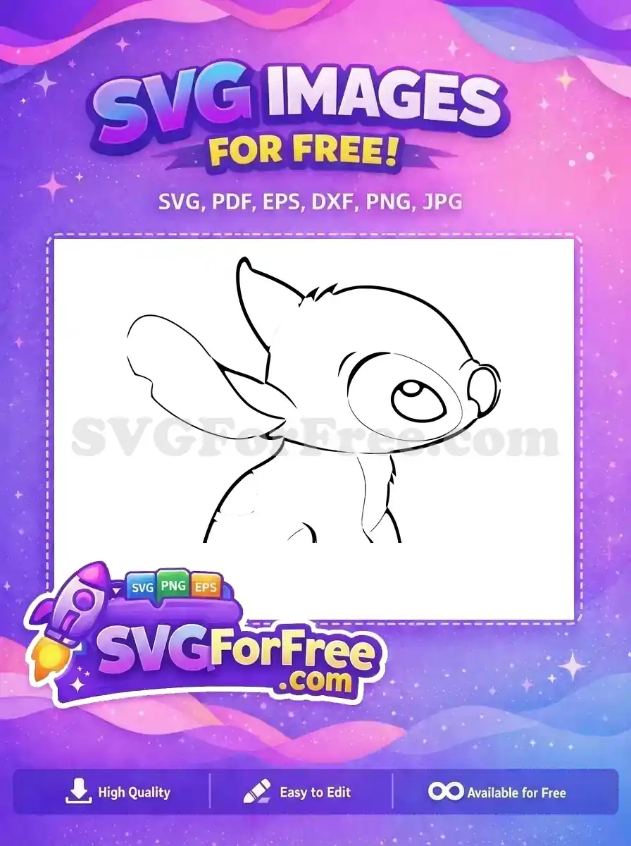 Free Playful Stitch Free Smiling Face Lilo Free SVG 2