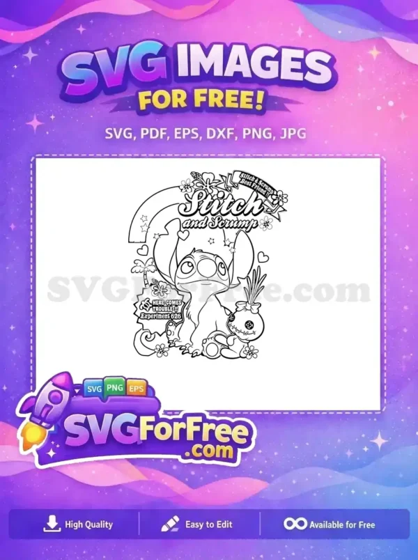 Free Playful Stitch Free Cute Face Lilo and Stitch Free SVG 6