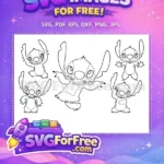 Free Adorable Stitch Poses Free Coloring Black Outline Lilo and Stitch Free SVG - Instant Download