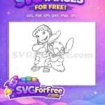 Free Smiling Lilo Free Stitch Crossed Arms Lilo and Stitch Free SVG - Instant Download