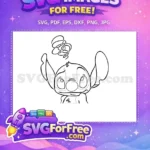 Free Confused Expression Free Black Lines Lilo and Stitch Free SVG - Instant Download