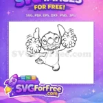 Free Stitch Cheerleader Free Pom Pom Lilo Free SVG - Instant Download