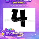Free Number Four Free Black Bold Lilo Stitch Free SVG - Instant Download