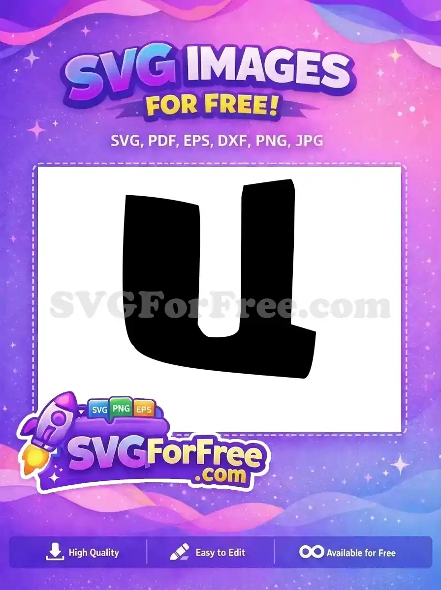 Free Letter U Free Black Silhouette Lilo Stitch Free SVG 1