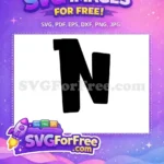 Free Black Bold Free Letter N Lilo Free SVG - Instant Download
