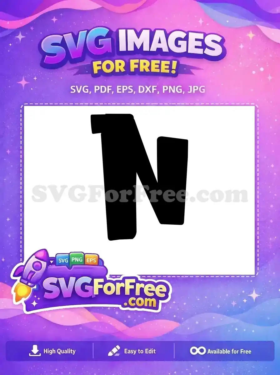 Free Black Bold Free Letter N Lilo Free SVG