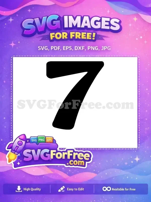 Free Number Seven Free Black Bold Lilo Free SVG 1