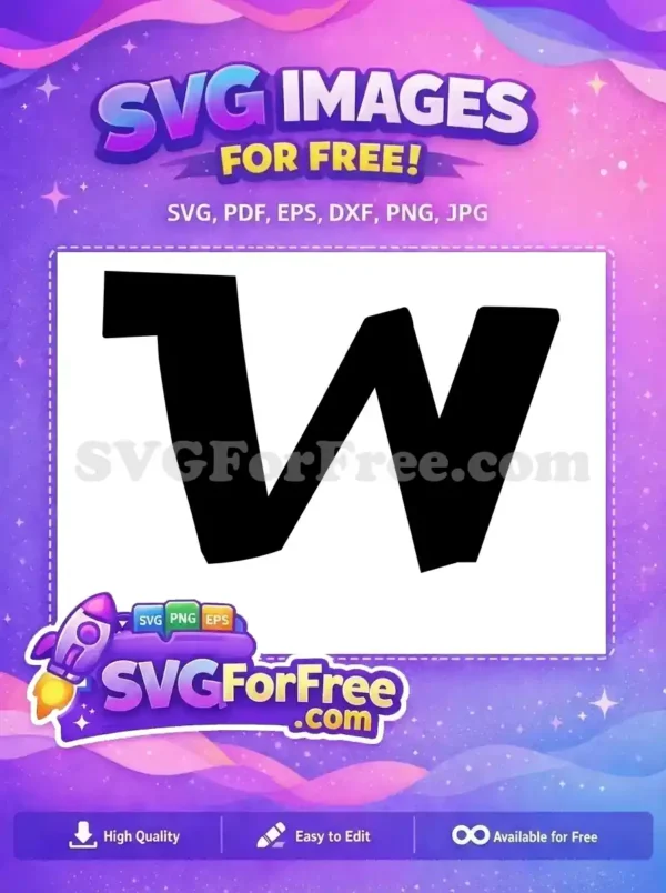 Free Letter W Free Black Stitch Lilo Free SVG