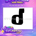 Free Letter 'd' Free Black Silhouette Lilo and Stitch Free SVG - Instant Download