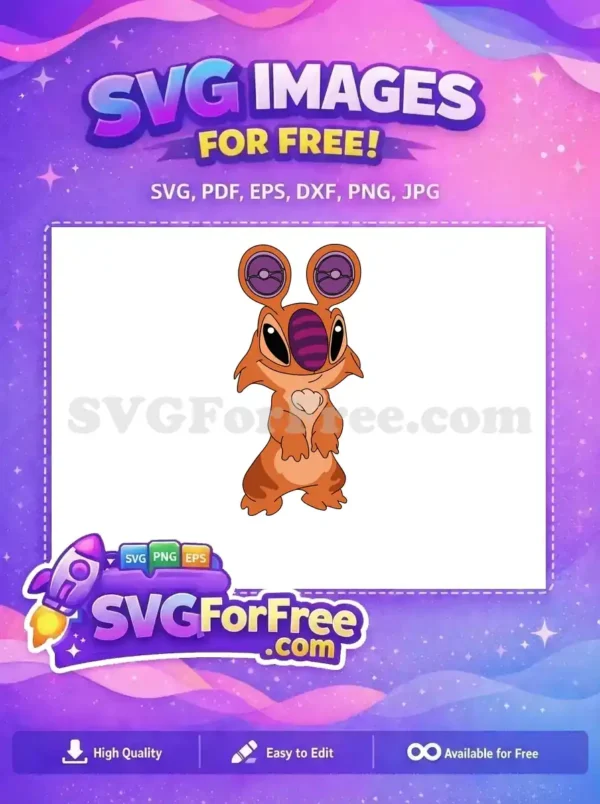 Free Orange Alien Antennae Free Purple Stripes Lilo Stitch Free SVG