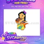 Free Lilo Hugging Orange Fish Free Lilo and Stitch Free SVG - Instant Download