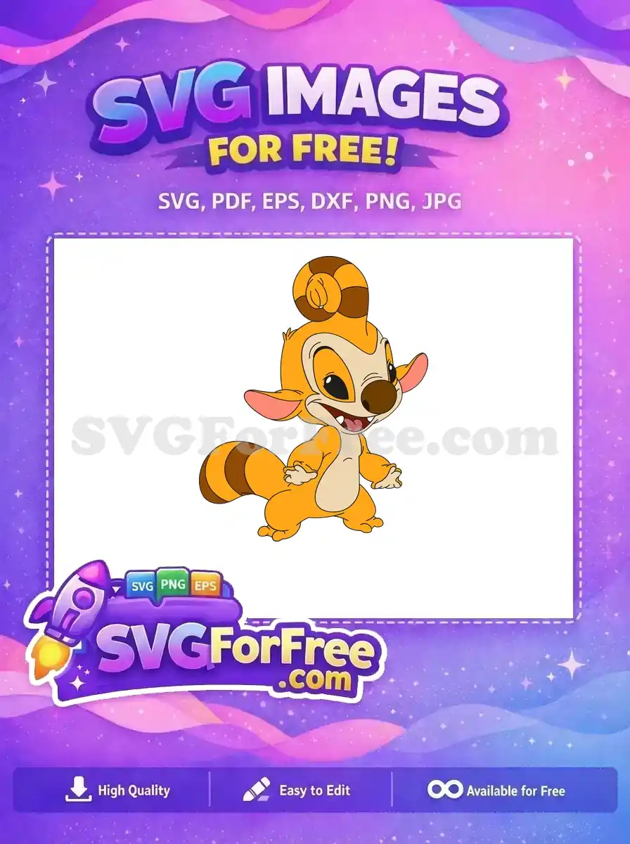 Free Orange Squirrel Stitch Free Happy Expression Lilo Free SVG