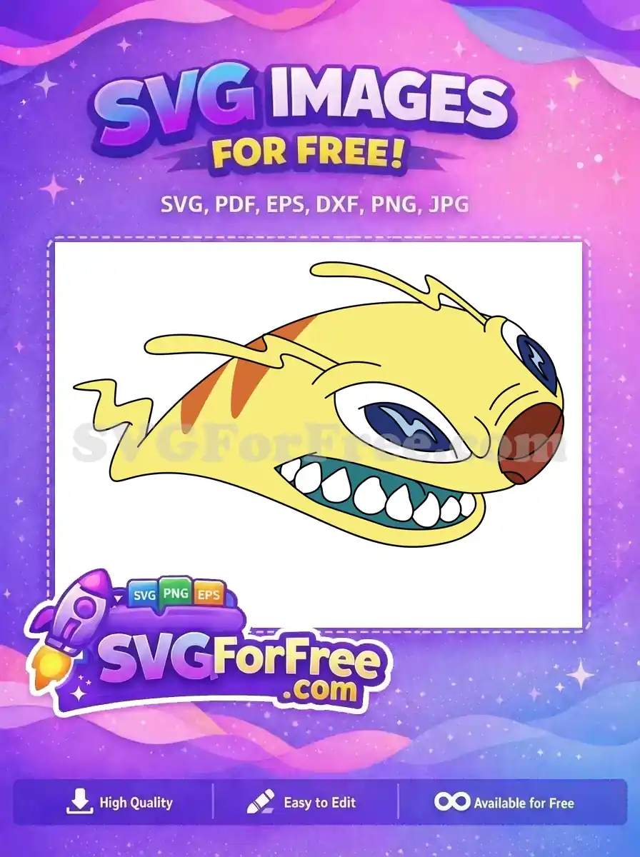 Free Angry Yellow Experiment Free Big Teeth Lilo Free SVG