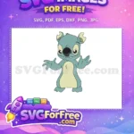 Free Teal Stitch Open Arms Free Cute Face Lilo Free SVG - Instant Download