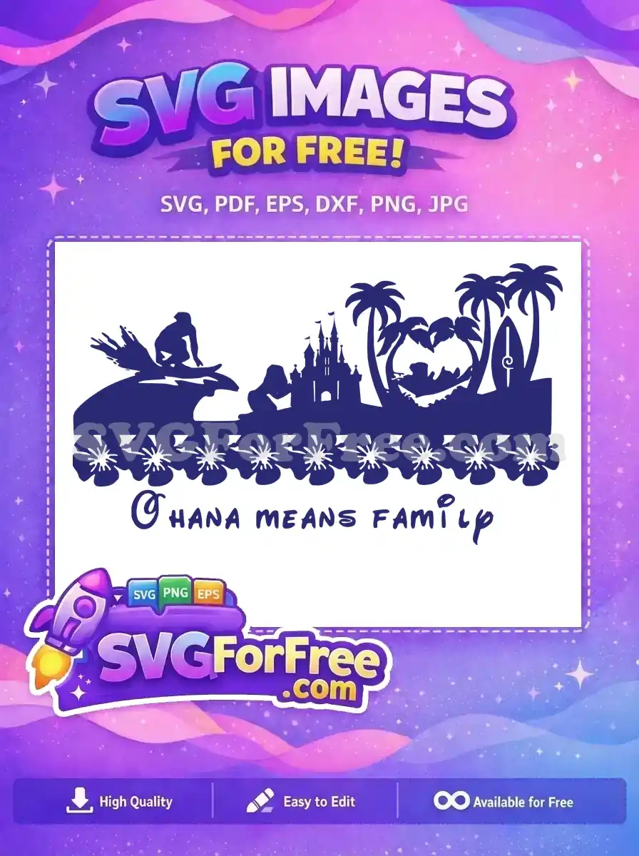 Free Surfing Stitch Free Castle Silhouette Lilo Free SVG