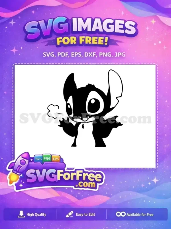 Free Smiling Stitch Free Sitting Design Lilo Free SVG Free Smiling Stitch Free Sitting Design Lilo Free SVG