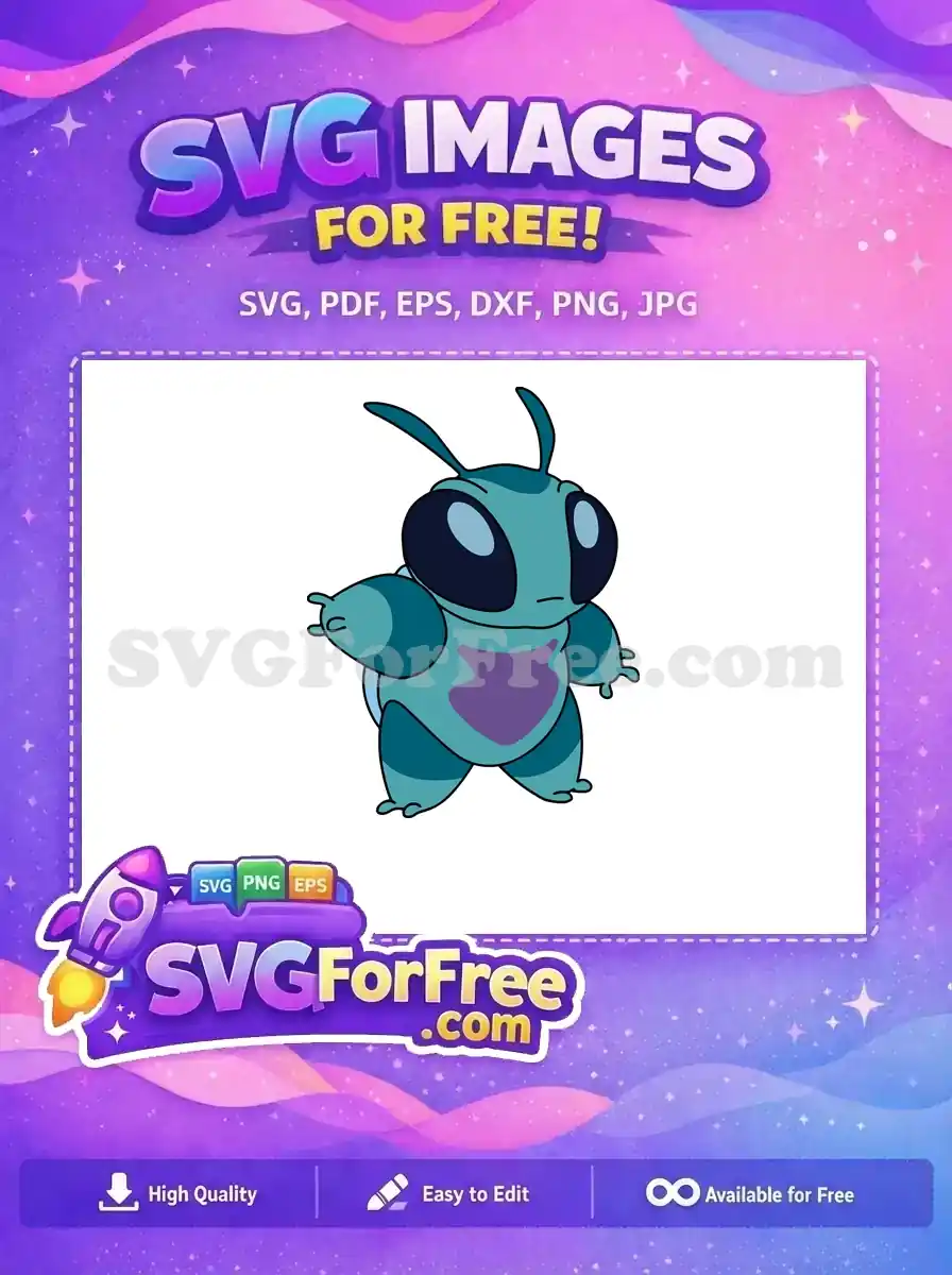 Free Teal Alien Free Purple Belly Lilo and Stitch Free SVG