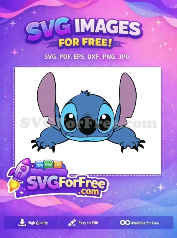 Free Smiling Stitch Lilo Free Blue Character Free SVG