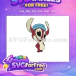 Free Smiling Stitch Blue Hat Free Cute Pose Lilo Free SVG - Instant Download
