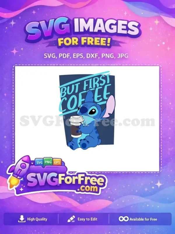 Free Blue Stitch Coffee Free Cup But First Coffee Free SVG Free Blue Stitch Coffee Free Cup But First Coffee Free SVG