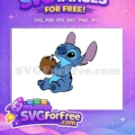Free Sitting Stitch Drinking Free Coconut Lilo and Stitch Free SVG - Instant Download