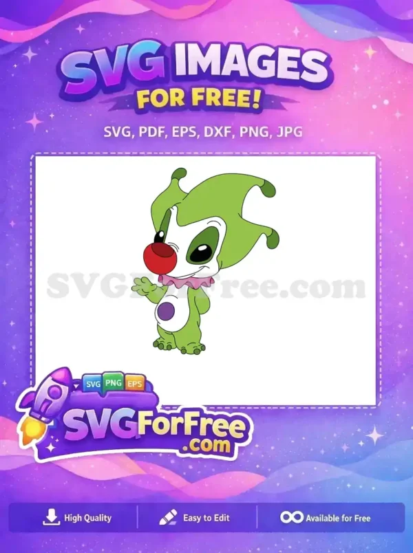 Free Green Jester Stitch Free Red Nose Lilo Free SVG