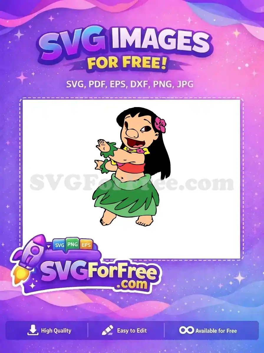 Free Hula Dancer Free Flower Hair Lilo and Stitch Free SVG