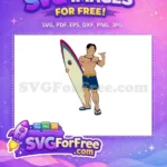 Free Smiling Surfer Free Shaka Sign Lilo Stitch Free SVG - Instant Download