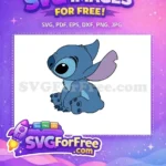 Free Sitting Pose Free Blue Stitch Lilo Free SVG - Instant Download