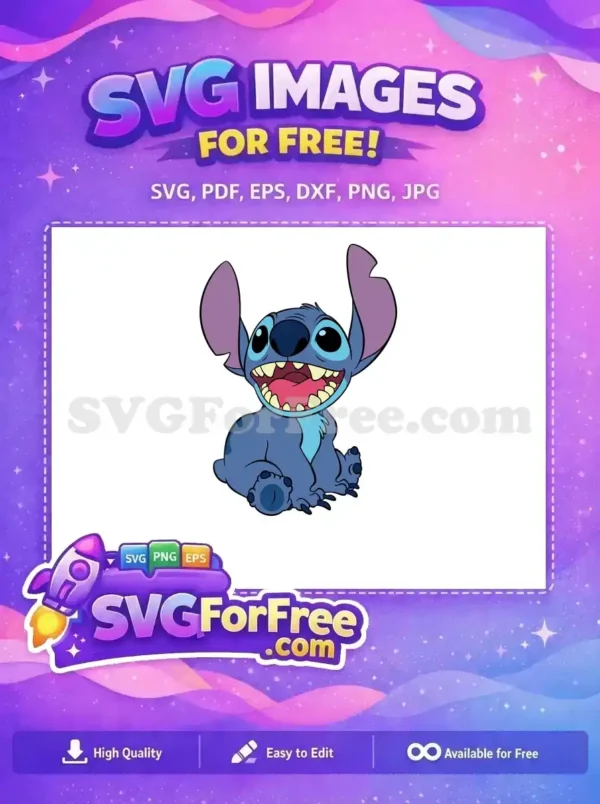 Free Smiling Stitch Free Sitting Pose Lilo Free SVG 6