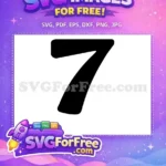 Free Number Seven Free Black Silhouette Lilo Free SVG - Instant Download