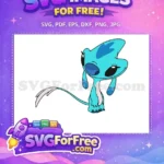 Free Winking Expression Free Turquoise Alien Lilo and Stitch Free SVG - Instant Download