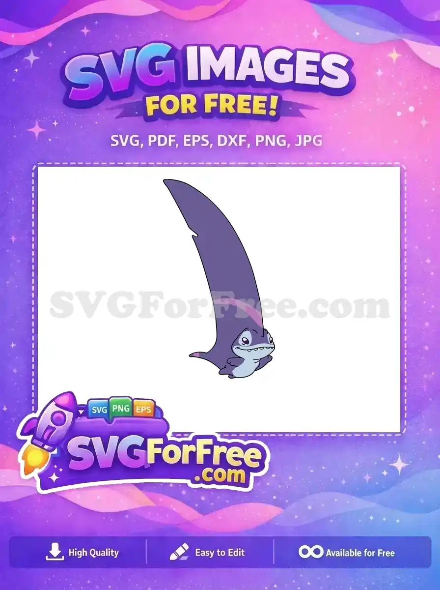 Free Purple Pterodactyl Stitch Free Happy Expression Lilo Free SVG
