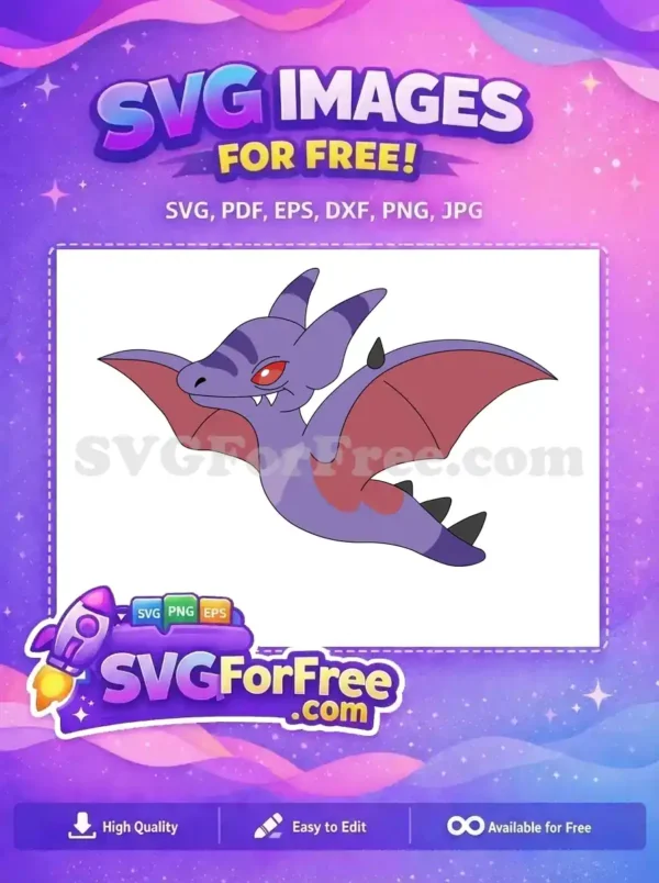 Free Red Eyes Free Purple Aerodactyl Pokemon Free SVG