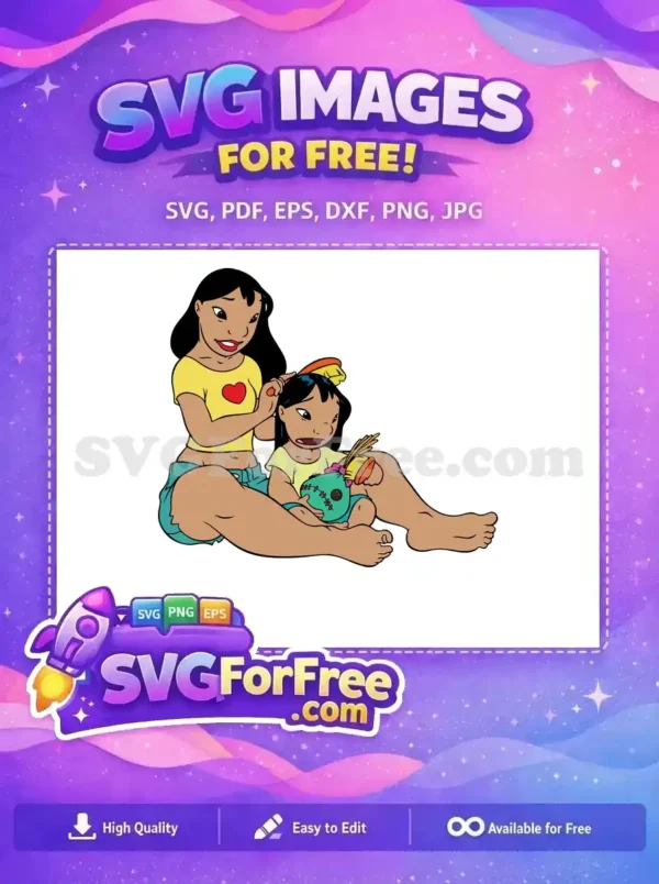 Free Hairbrush Detail Free Sad Expression Lilo and Stitch Free SVG