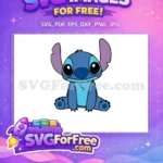 Free Sitting Pose Free Large Eyes Lilo and Stitch Free SVG - Instant Download