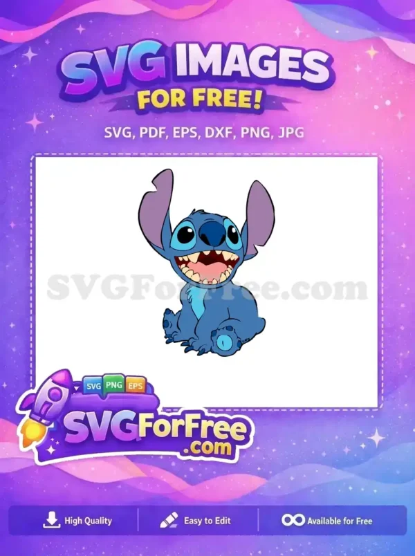 Free Smiling Stitch Free Big Ears Lilo Free SVG