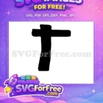 Free Simple Solid Black Free Letter T Lilo Free SVG - Instant Download