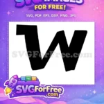 Free Letter W Initial Free Black Stitch Lilo Free SVG - Instant Download