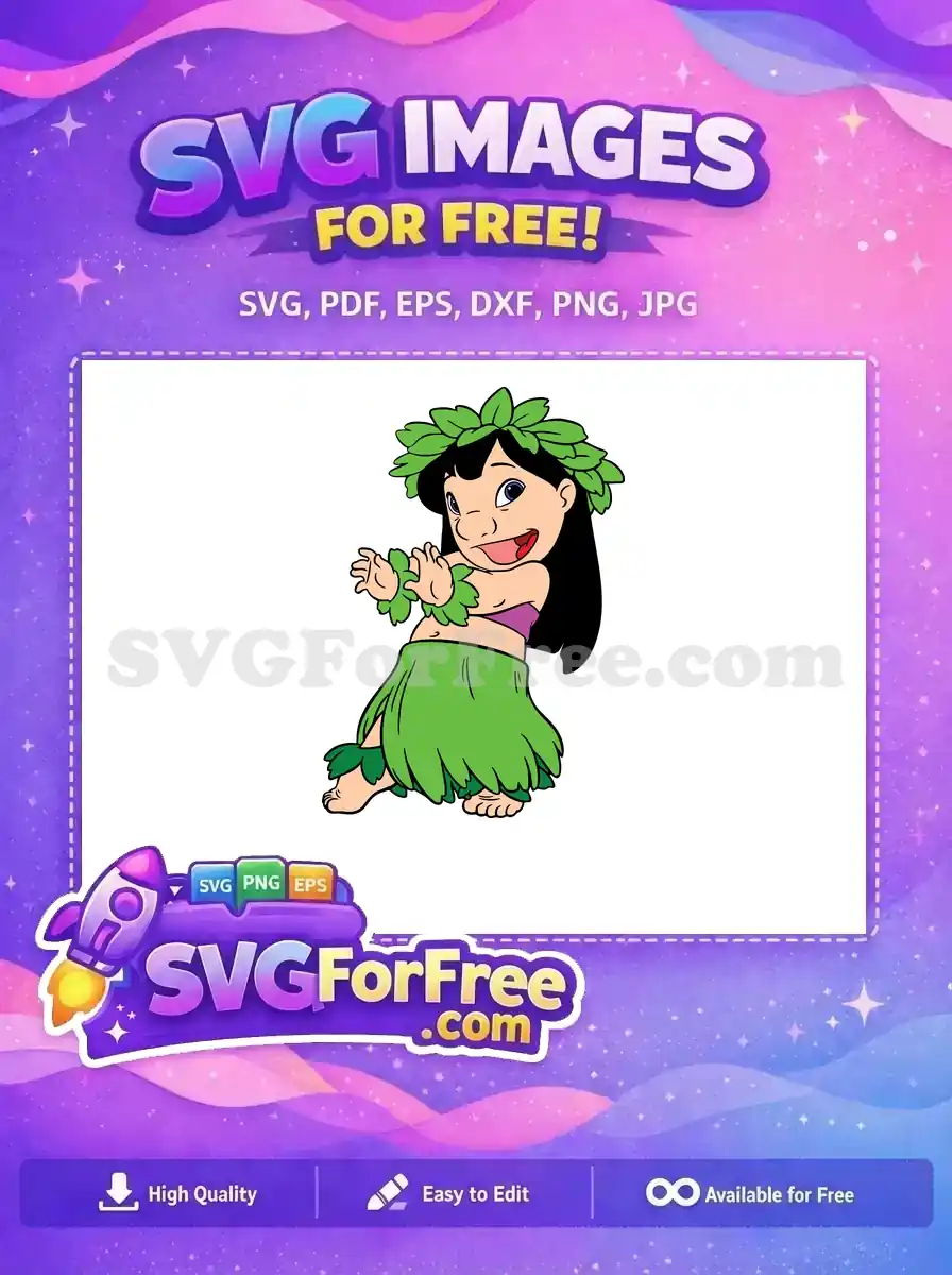 Free Hula Dancer Free Green Skirt Lilo Stitch Free SVG 1