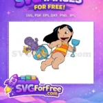 Free Smiling Lilo Free Octopus Starfish Bucket Lilo and Stitch Free SVG - Instant Download
