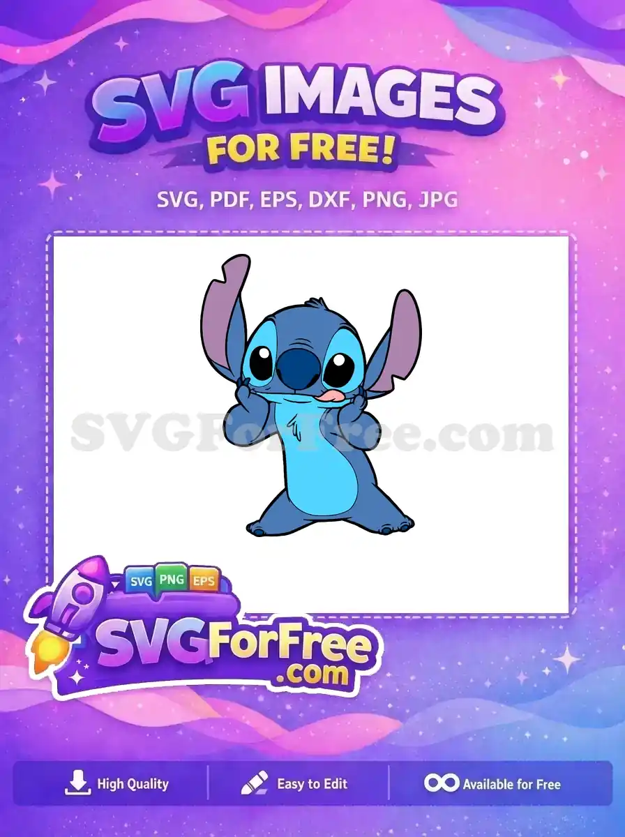 Free Goofy Tongue Free Hands Cheeks Lilo Stitch Free SVG
