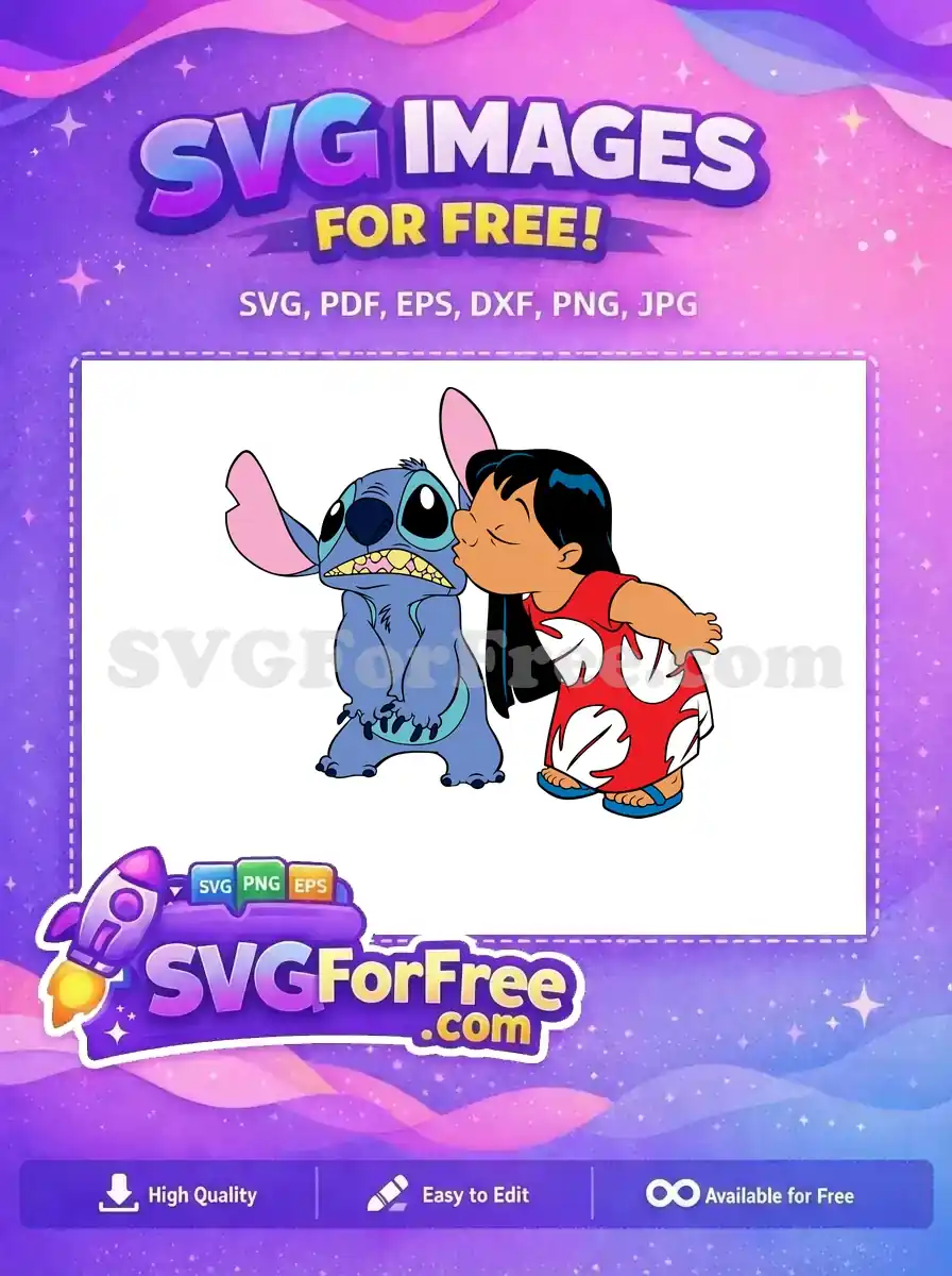 Free Grumpy Stitch Kisses Free Lilo Aloha Free SVG