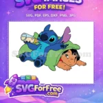 Free Blue Stitch Drinks Free Lilo Blanket Lilo Free SVG - Instant Download