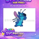 Free Shy Expression Free Blue Stitch Lilo and Stitch Free SVG - Instant Download