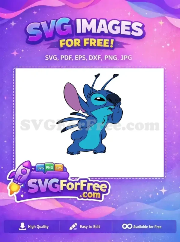 Free Shy Expression Free Blue Stitch Lilo and Stitch Free SVG