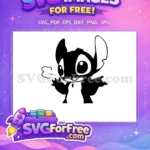 Free Cute Smiling Free Stitch Silhouette Lilo Free SVG - Instant Download